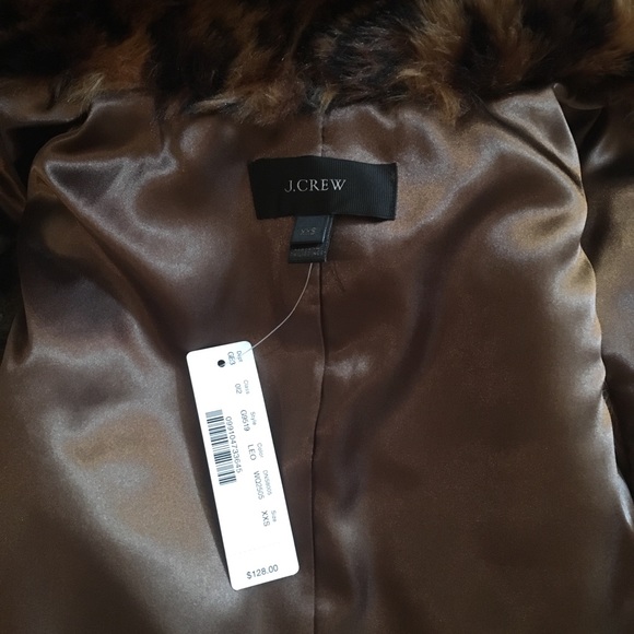 NWT J Crew Leopard Faux Fur Vest - Picture 7 of 8